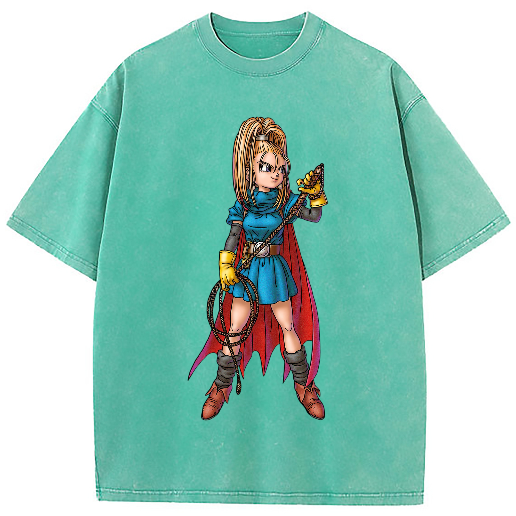 （画像用） ドラゴンクエスト Doragon Kuesuto Dragon Quest 綿100% ヴィンテージ風 半袖Tシャツ（フロントプリント）